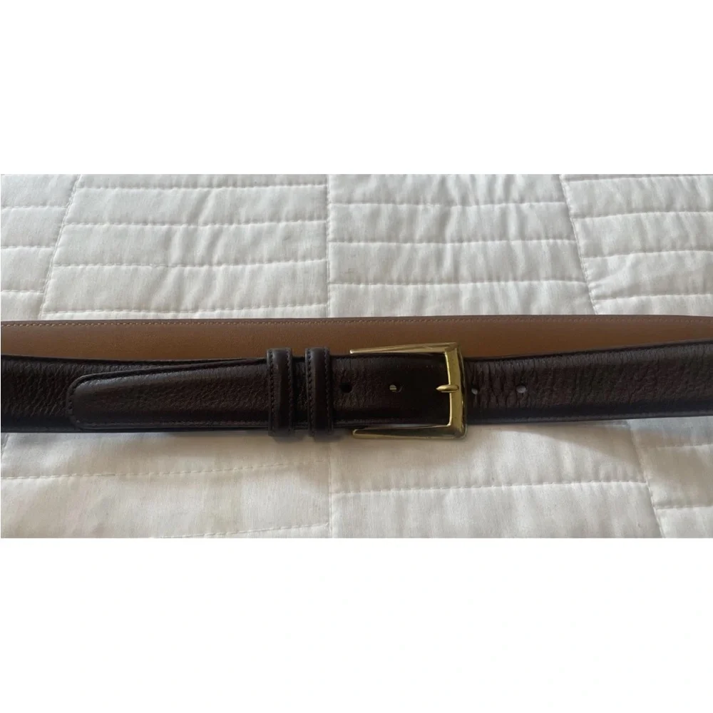 Trafalgar Men’s Belt Sz 42 BROWN Hand Made USA Soft Glove Leather Brass Buckle